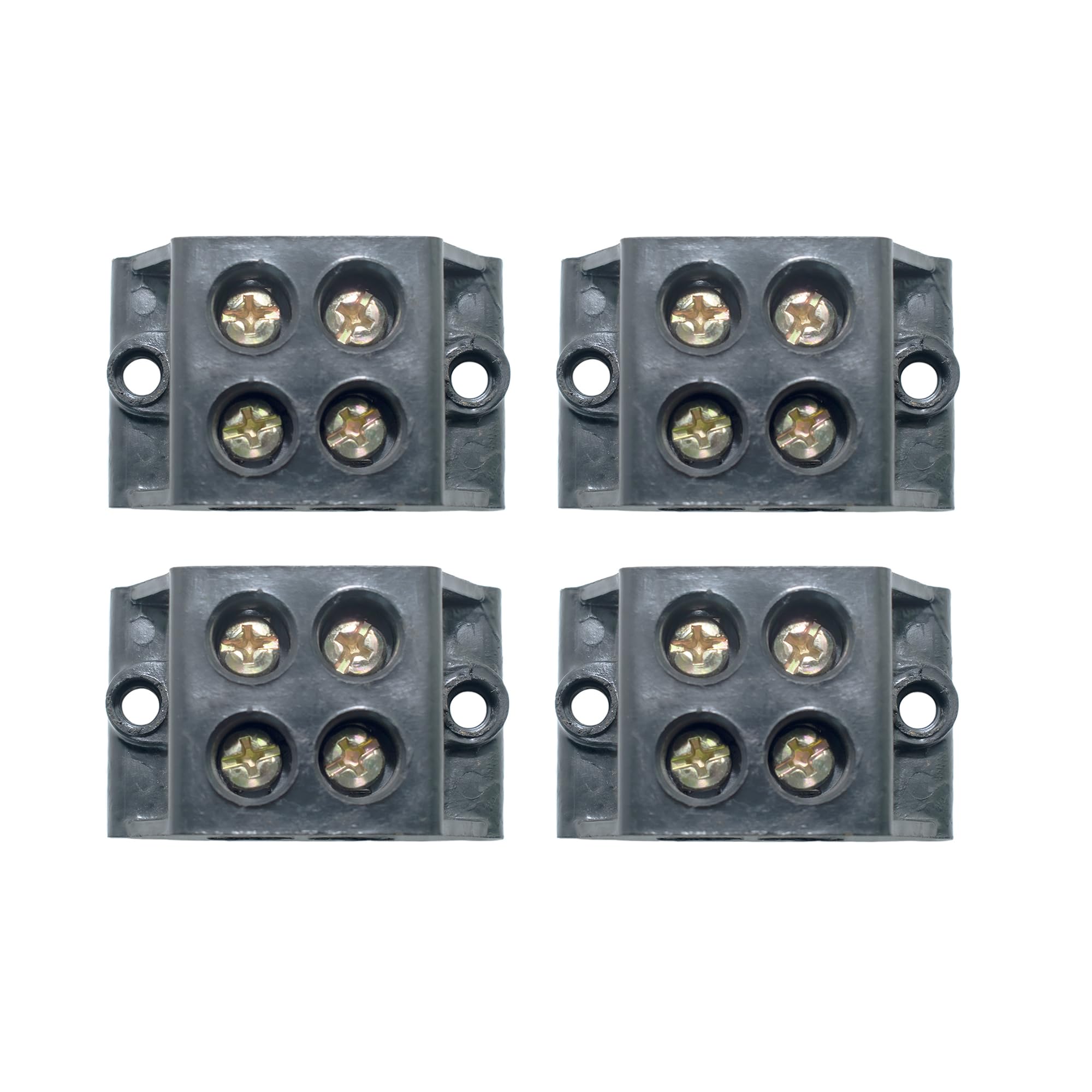 Ovicart 30A 2 Way Bakelite Connector Strip Black Screw Terminal Connection Block 4 PCS-picture-12