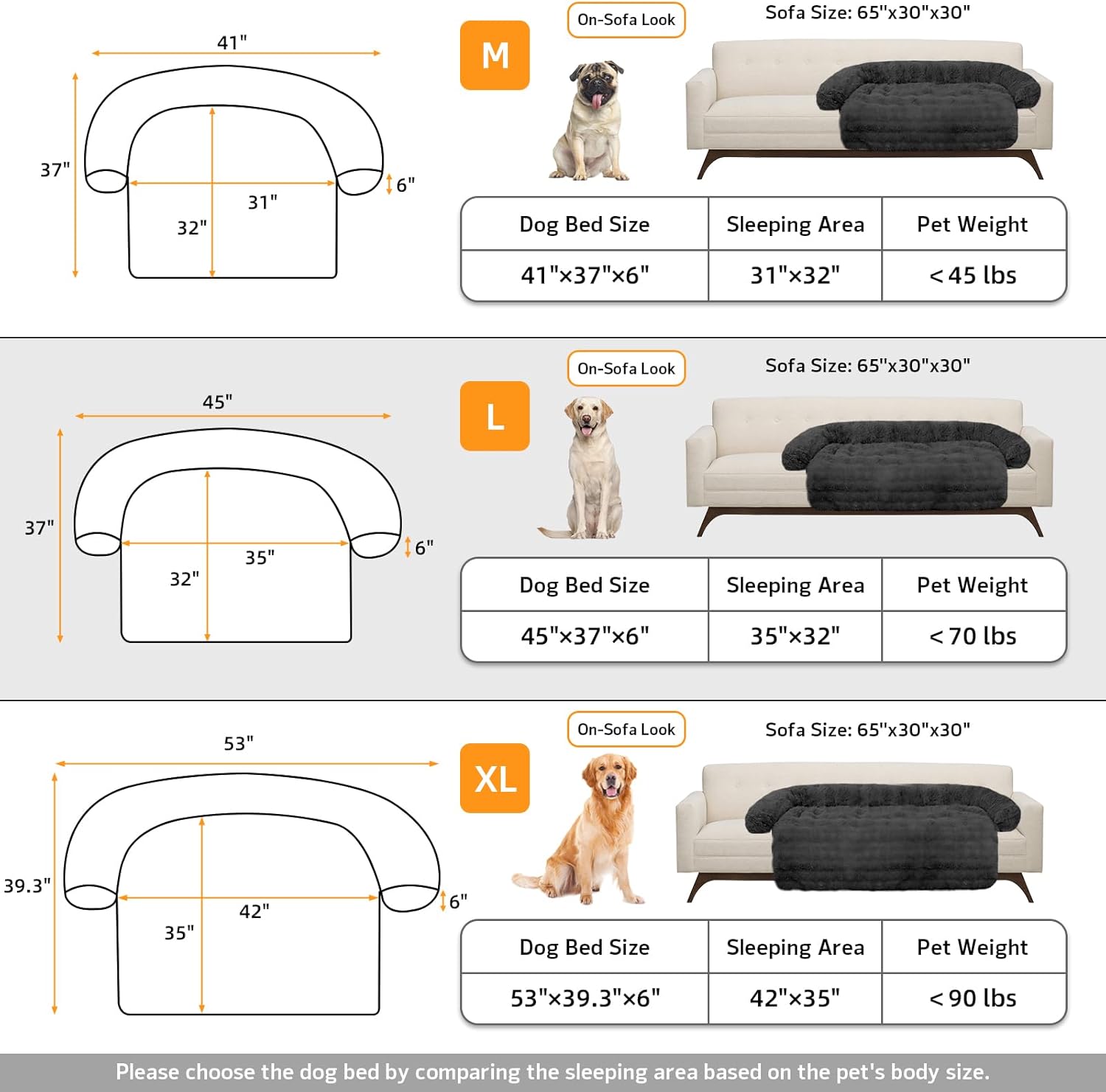 GGIB Dog Couch Cover Calming Plush Dog Bed Mat for Furniture Sofa Protector Washable Removable Cover for Large Medium Small Dogs and Cats Black L