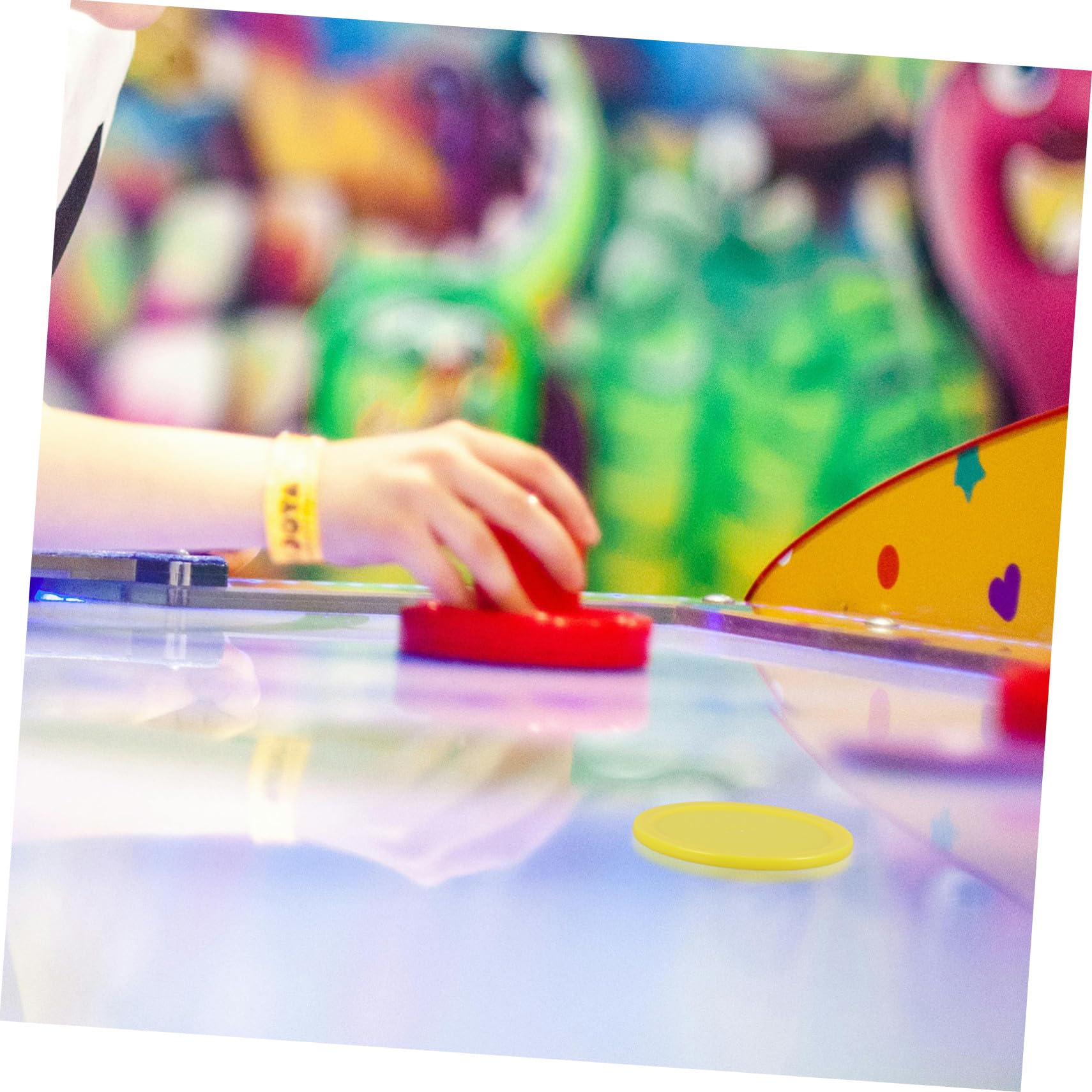Toyvian 10 Pièces Rondelles Hockey Glace Plastique Jaune Accessoires Remplacement Table Maniabilité