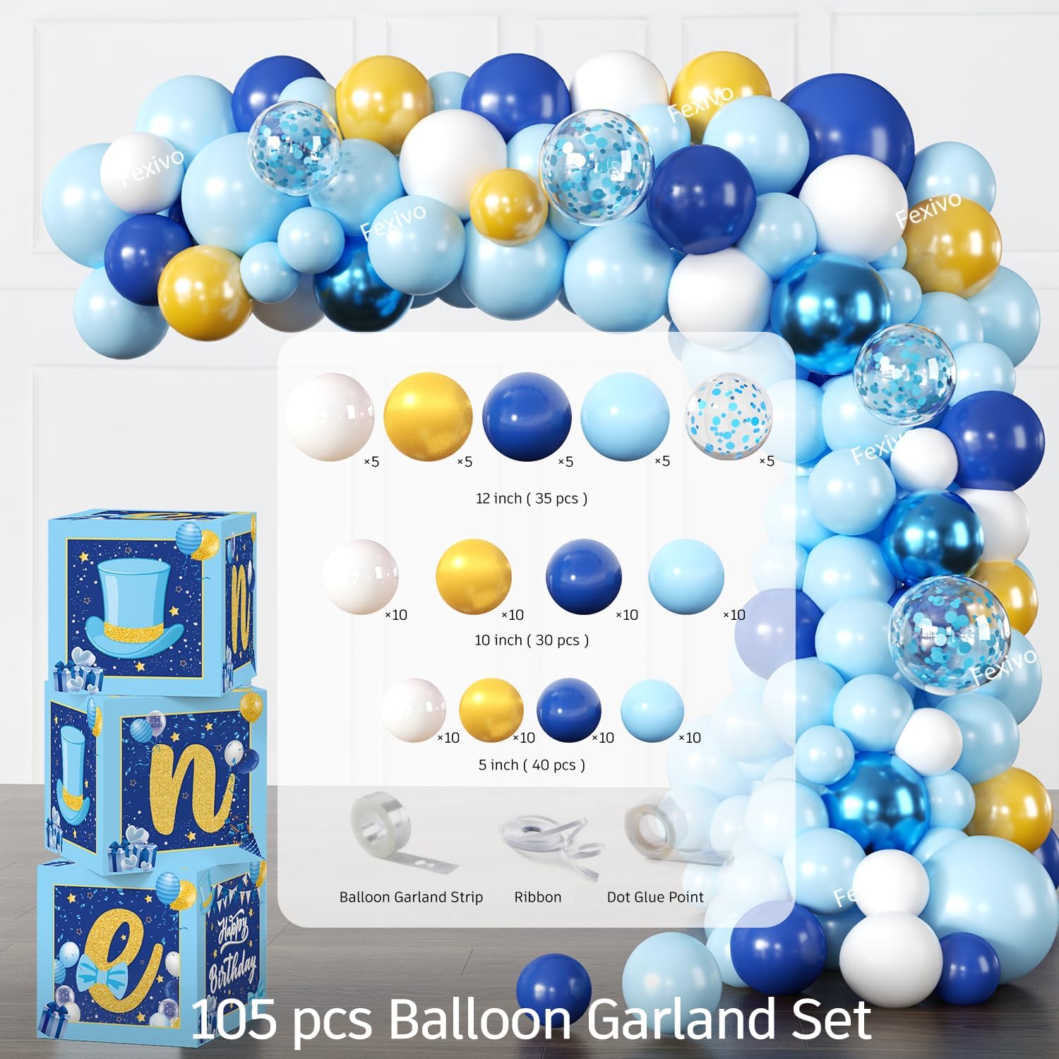 237pcs Mr Onederful Birthday Decorations Complete Party Set, Onederful 1st Birthday Boy Decor Serves 20 Guests, Mr-Onederful Party Supplies includes Balloon Arch and Tableware Kit, etc