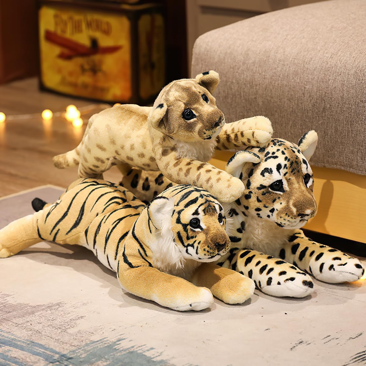 Grande Peluche Tigre 60CM, Giallo, Morbido Tigre Giocattolo | Carino peluche tigre, realistico & morbido, regalo di compleanno per ragazzi, ragazze, bambini, decorazione degli interni