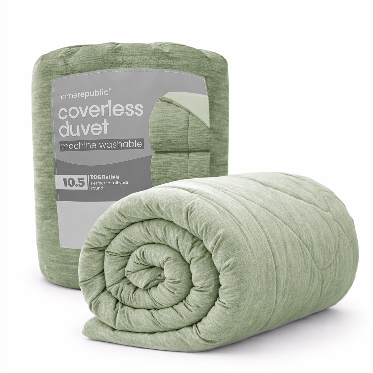 Home Republic Coverless Quilt 10.5 Tog, All Season Duvet (Fern, Single) โ image 1
