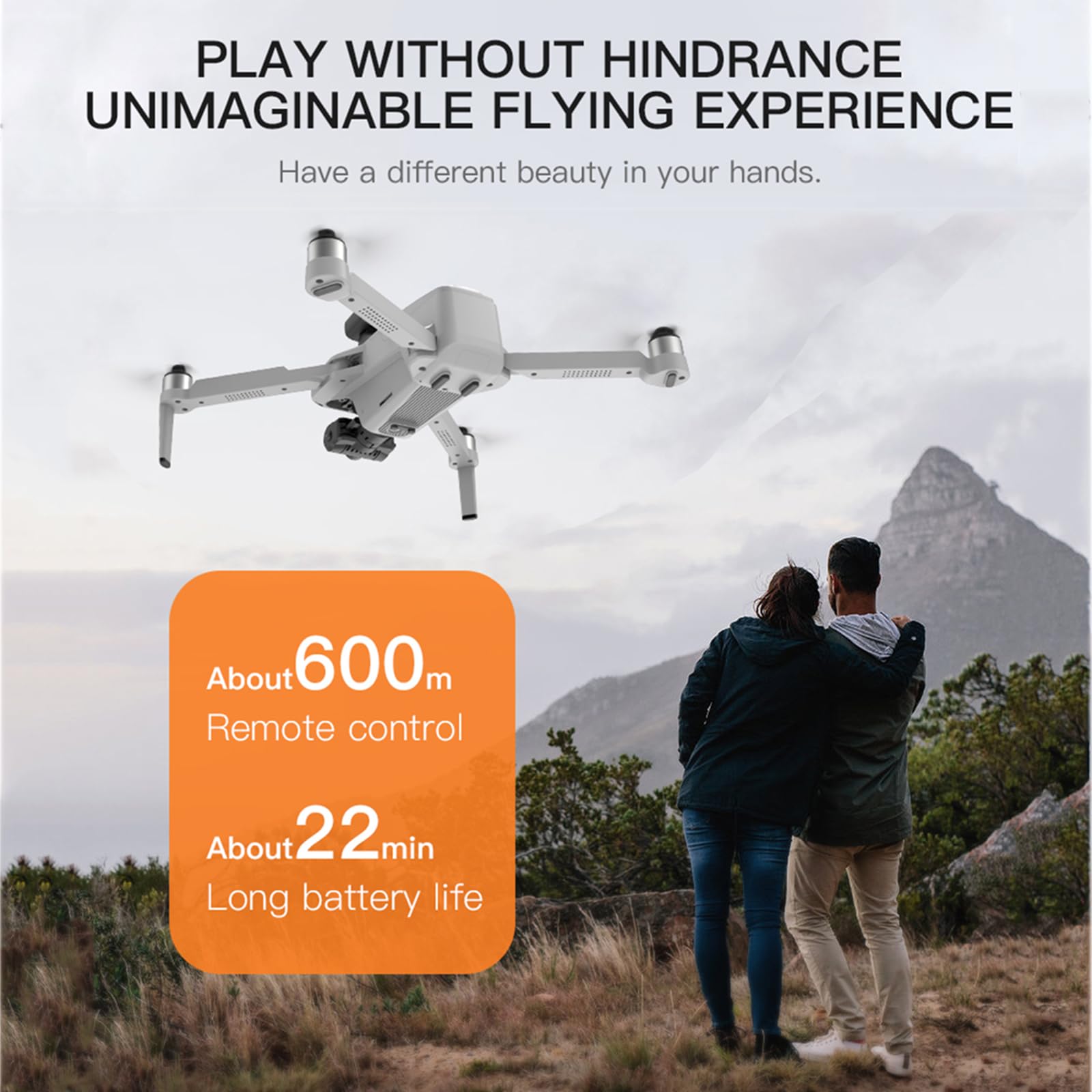 Mini dron z kamerą 4K dla dorosłych - Dron FPV HD 1080P Składany quadkopter RC z silnikiem bezszczotkowym, Automatyczny powrót GPS, Utrzymanie wysokości, Lot po punkcie,1 battery