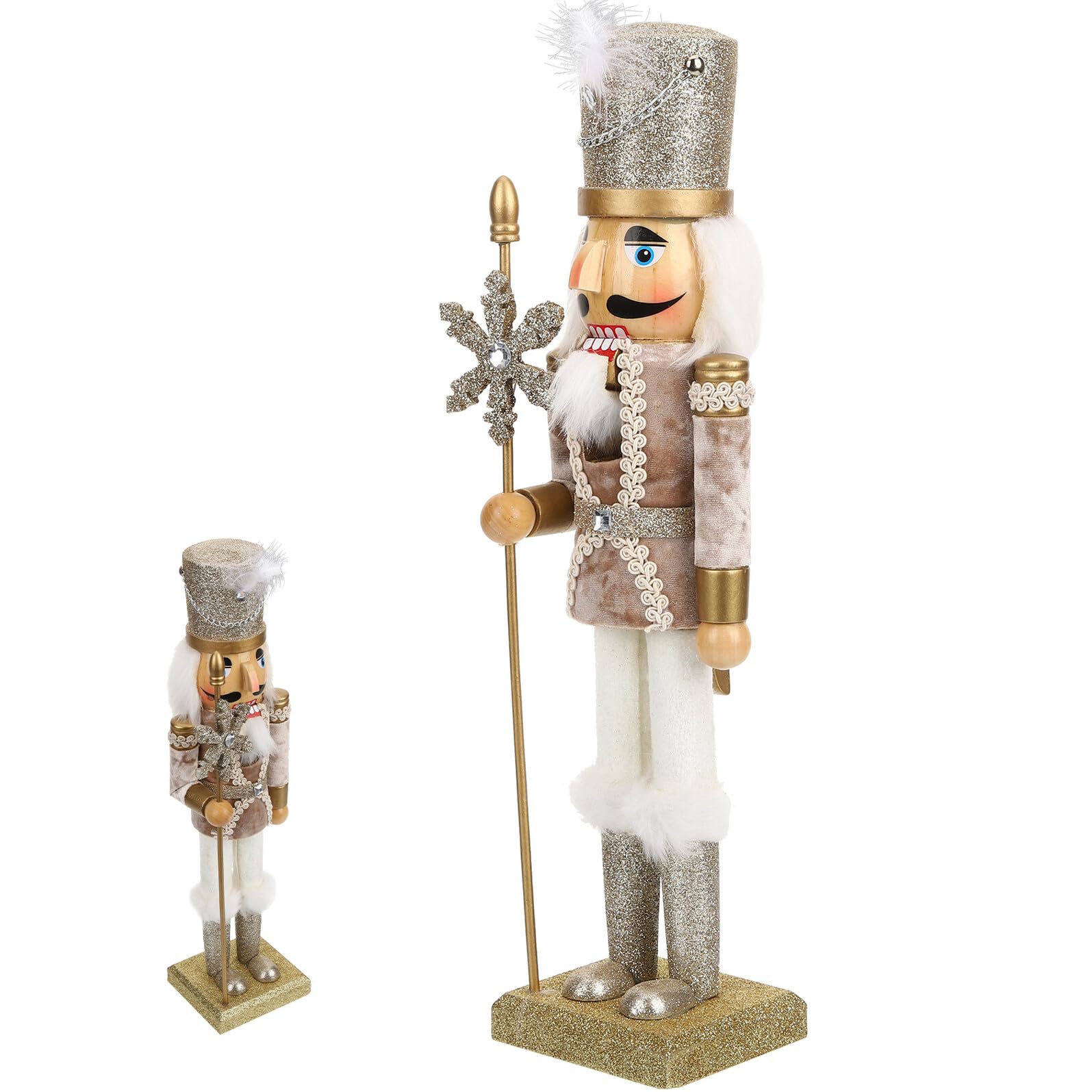 Toyvian Nussknacker-Figur aus Holz Weihnachtsdeko für Zuhause Handbemalt Dekoration für Drinnen Nussknacker-Ornament