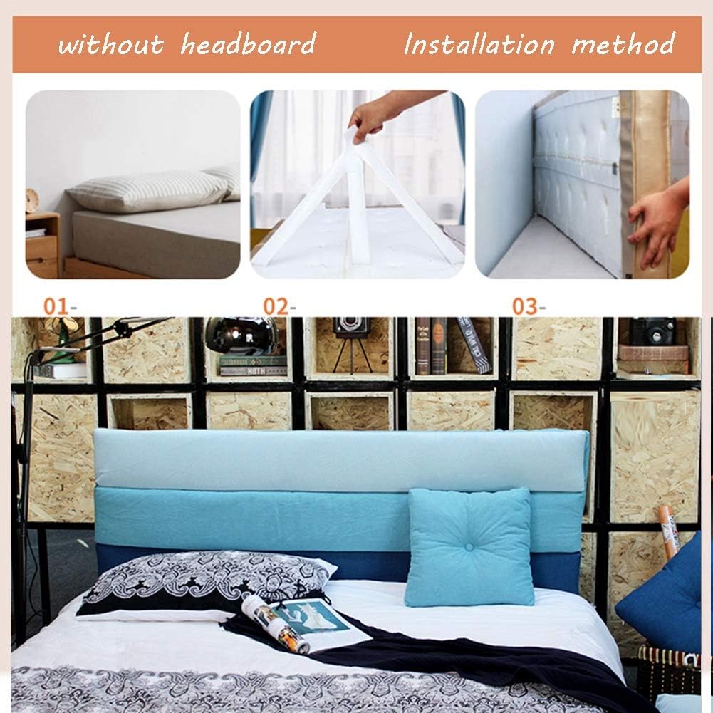 Bed Backrest Cushion Upholstered Headboard Reading Pillows with Linen Fabric Upholstery Compatible with Kinds of Beds 5 Colors 8 Sizes (Color : A Size : 120x50cm) (D120x50cm)