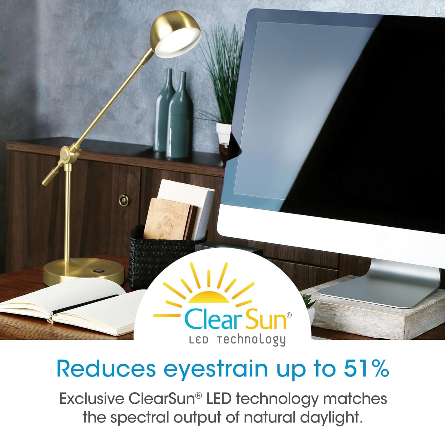 OttLite Direct LED Desk Lamp with USB Port - Modern, Adjustable, Desk Light
