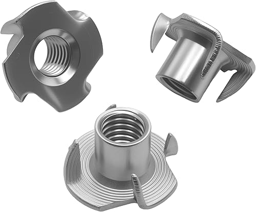 Tuerca en T de 38 pulgadas 4 puntas en T tuercas en T 4 puntas de acero inoxidable para madera soportes de escalada en roca gabinetes 20 piezas