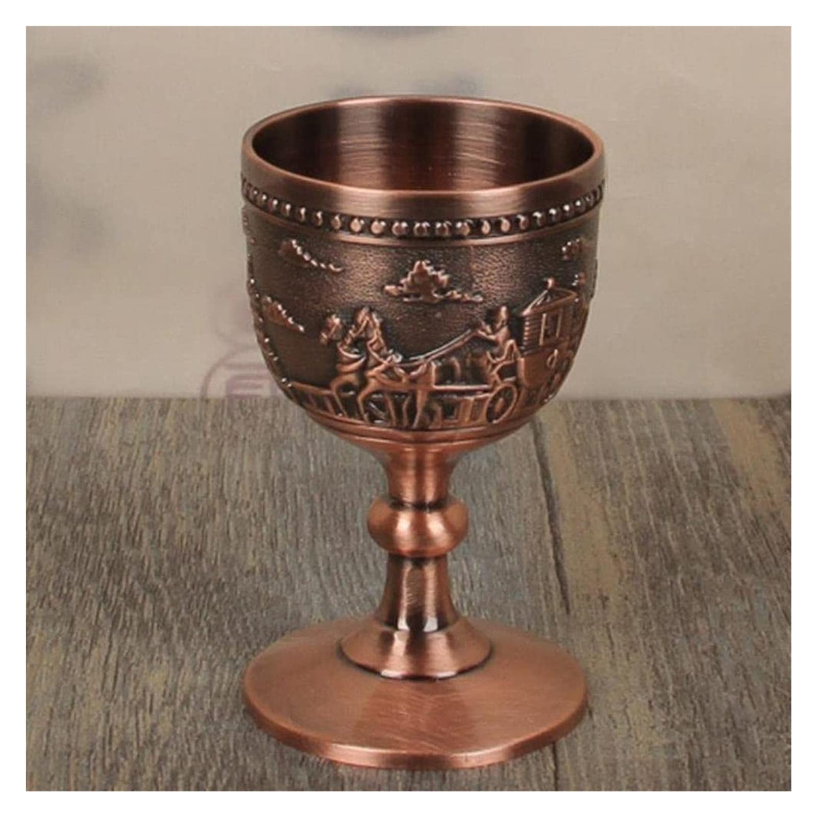 PAREKSGlass Coffee Cup Champagne Glass Gift Classical Metal Cup Handmade Small Goblet Household Bar Mug Carving Pattern Spirit Cup Drinkware Glass qujun