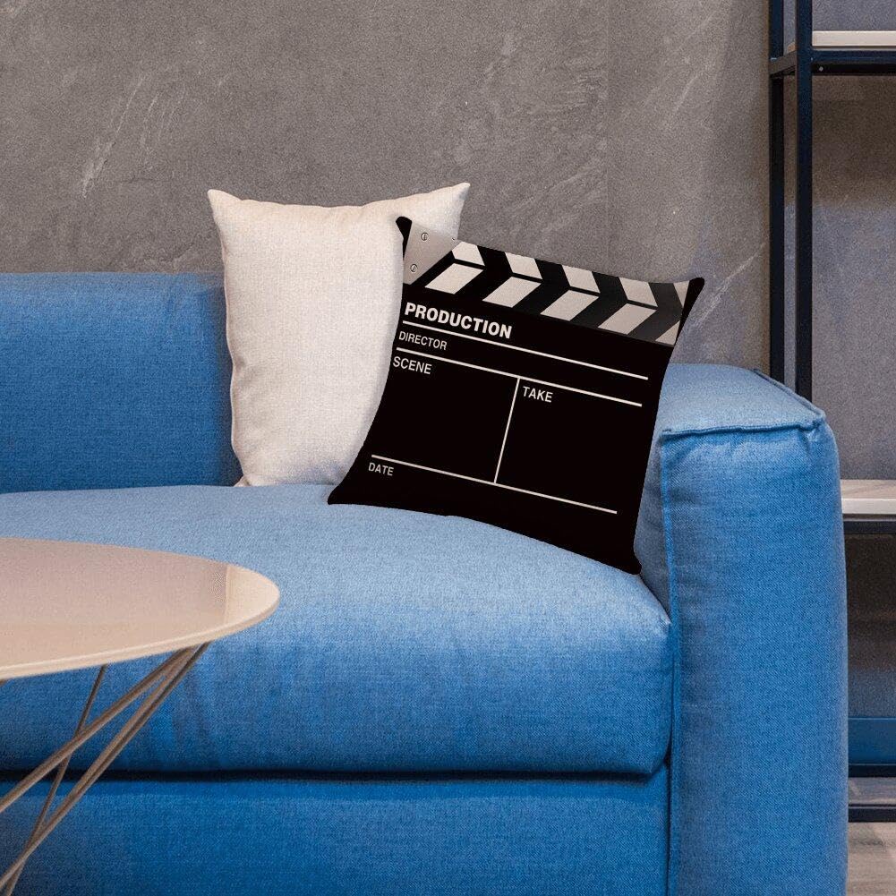 Copri Cuscino Tiro 1pc 45x45 Cm Black Bianco Vecchio Film Film Azione Clapper Board Cuscine
