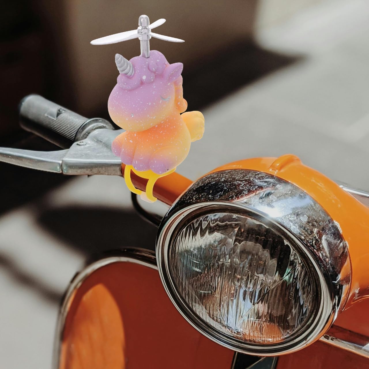 Motorcycle Handlebar Mount Doll Propeller Ornament Cute Scooter Handlebar Decoration Accessory Easy Install Mini Horse Grip for Bikes and Scooters