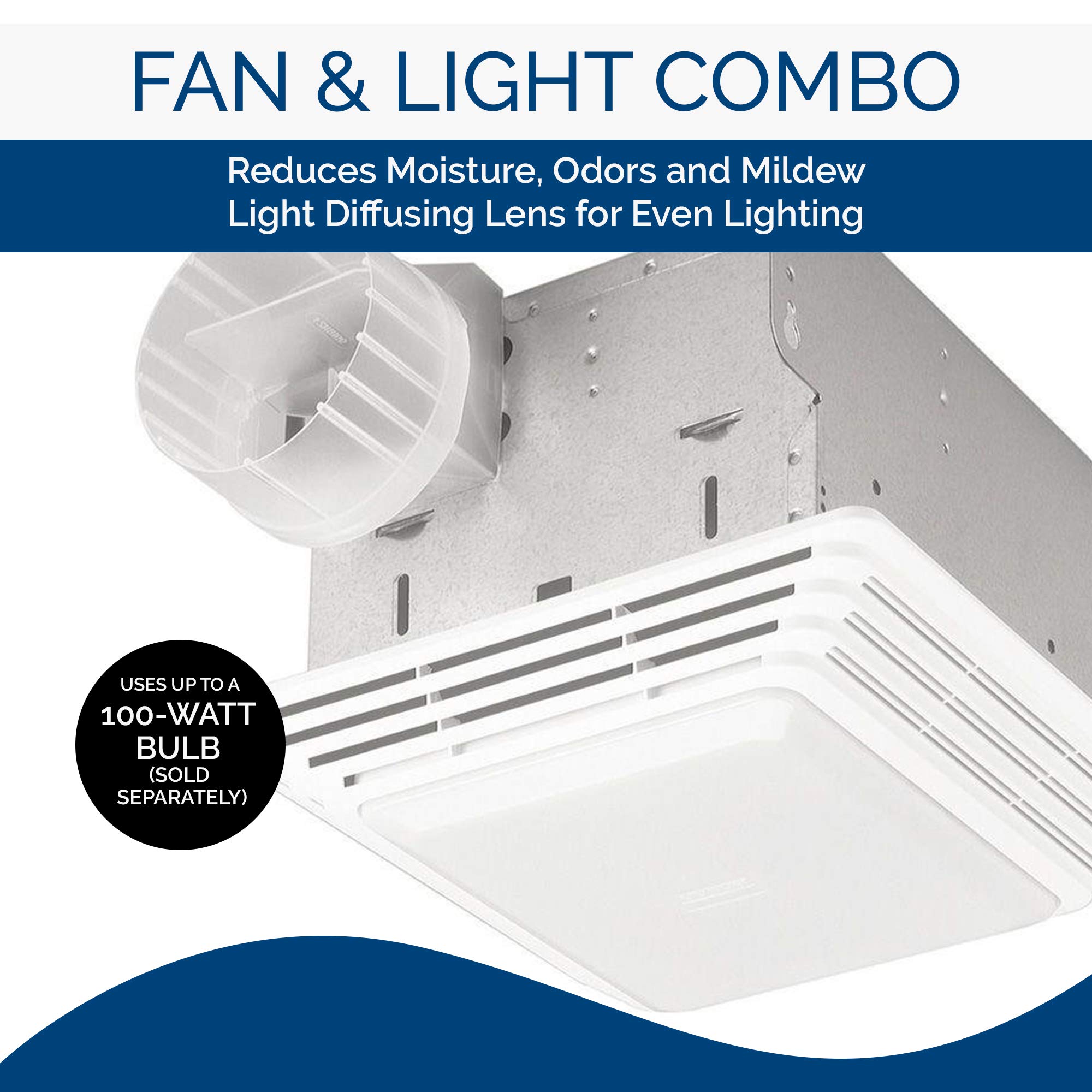 Broan-NuTone 678 Exhaust Ventilation Fan and Light Combination for ...