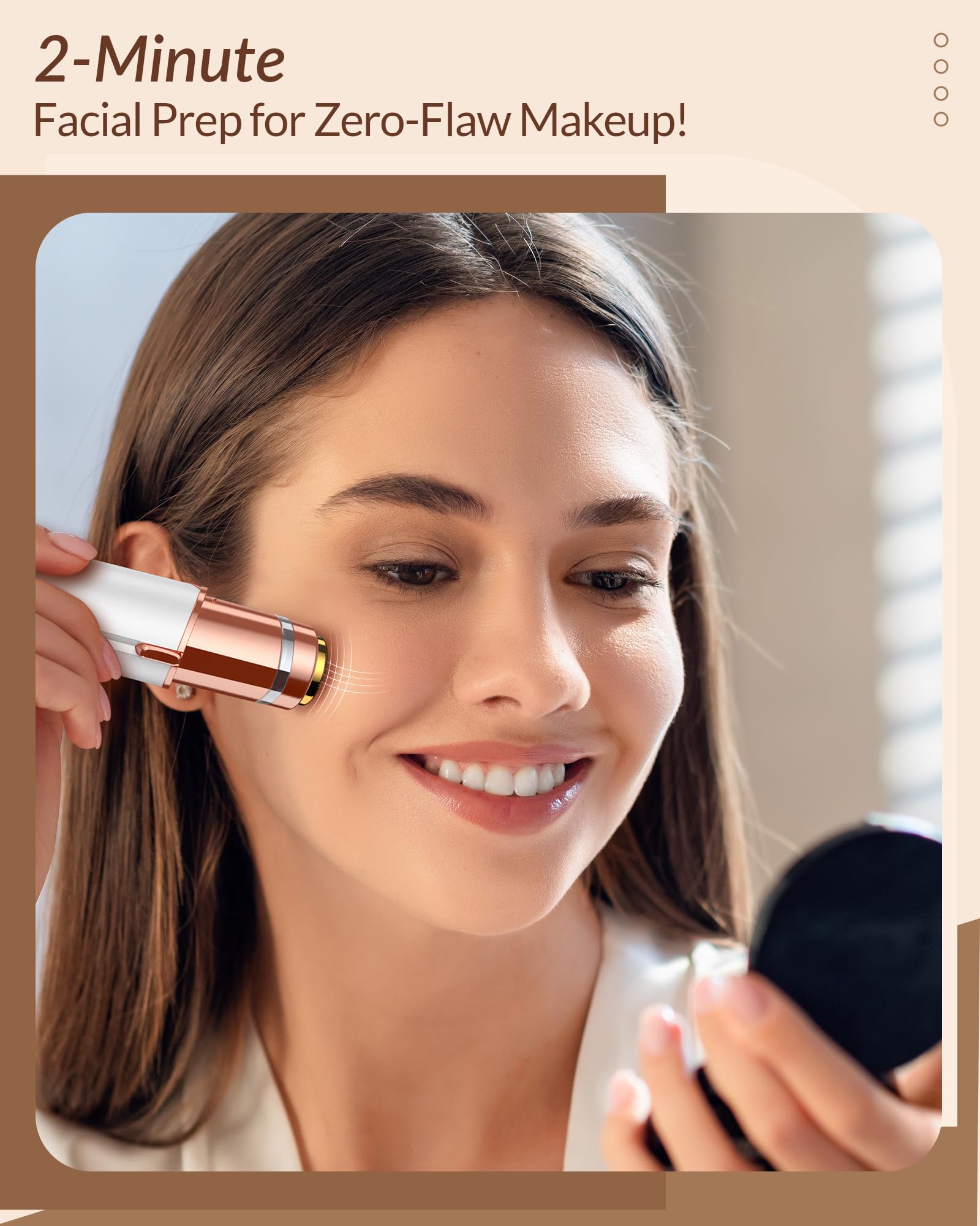 Facial Hair Removal for Women: Painless Rechargeable Face Shaver Electric Hair Remover Device for Peach Fuzz Upper Lip Chin (White)