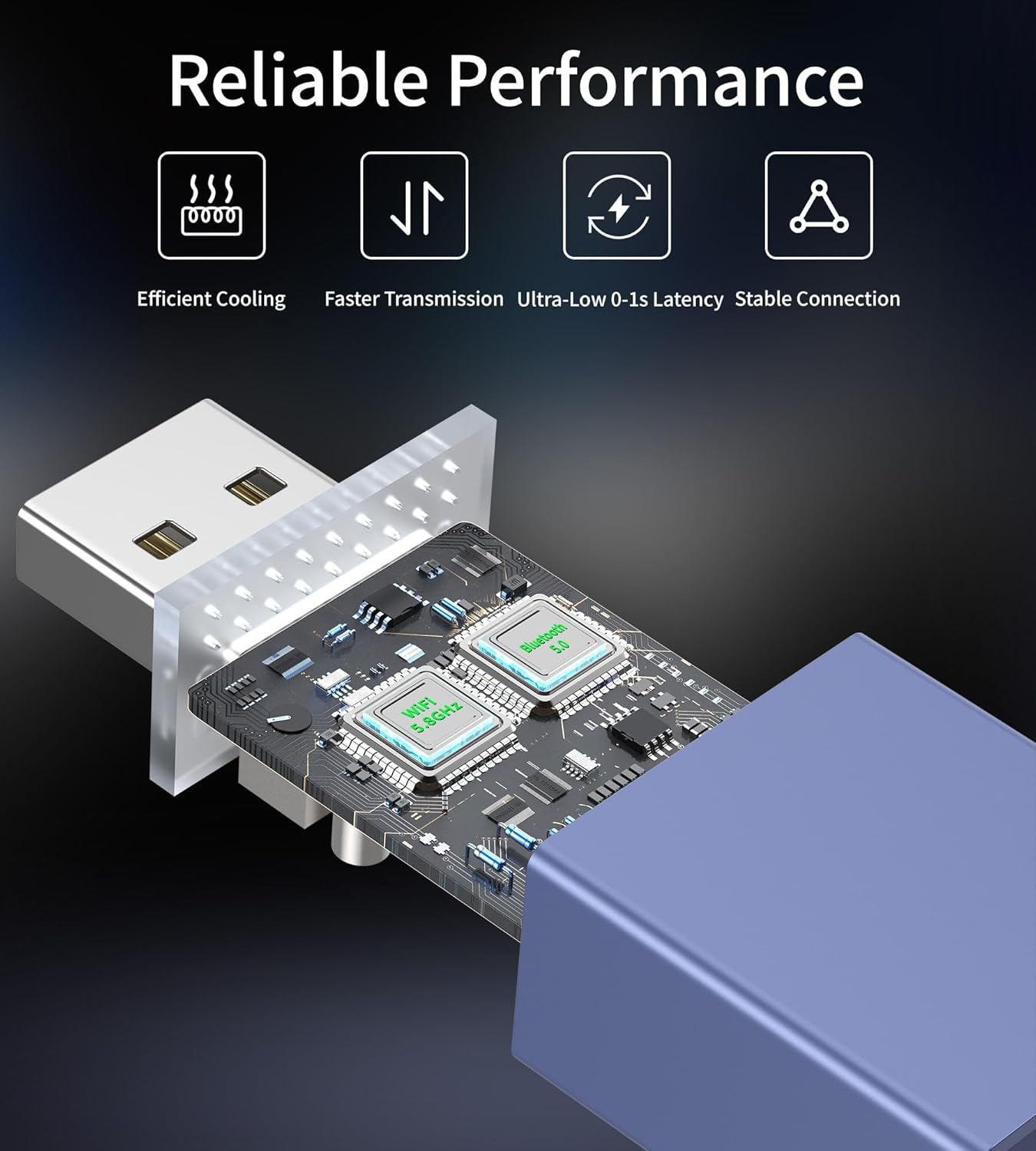 Wireless CarPlay Adapter for Apple [2025 Upgrade] Convert Wired to Mini Wireless Bluetooth Car Play Adapter, Plug and Play Stable Connection Compatible for Cars from 2016 & iOS 10+, Blue - Image 5