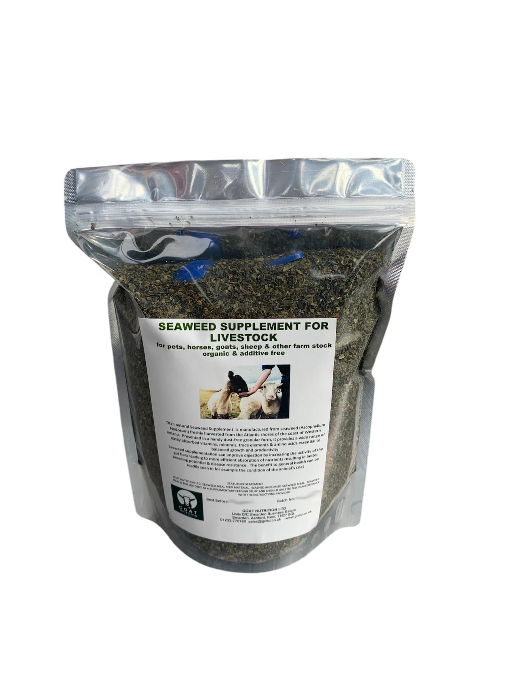GN LTD Seaweed Organic Granular Supplement, Natural Plant & Animal Nutrition, Rich in Vitamins, Minerals, Trace Elements, Suitable for Pets, Livestock, Gardening, Non-GMO - 1kg