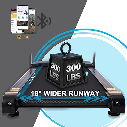 Miniatura 3 de HUAGEED Cinta de correr con inclinación, 300 libras para correr para el hogar con cinturón más ancho de 18 pulgadas, velocidad de 0.5-10 MPH,
