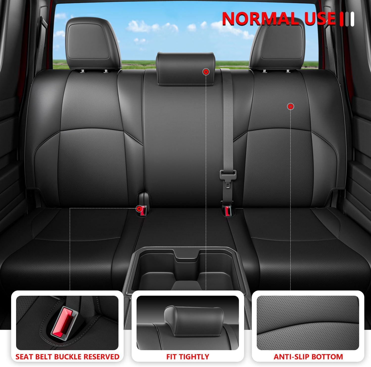 PTYYDS Car Seat Covers Compatible with 2024-2026 Toyota Tacoma Seat Protector Black Full Set Cover Replacement for 2024-2026 Toyota Tacoma Accessories