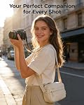 BAGSMART 2 in 1 Small Puffy Camera Sling Bag, Camel | Mirrorless Crossbody Photography Camera Case for Photographers, Camera Shoulder Bag