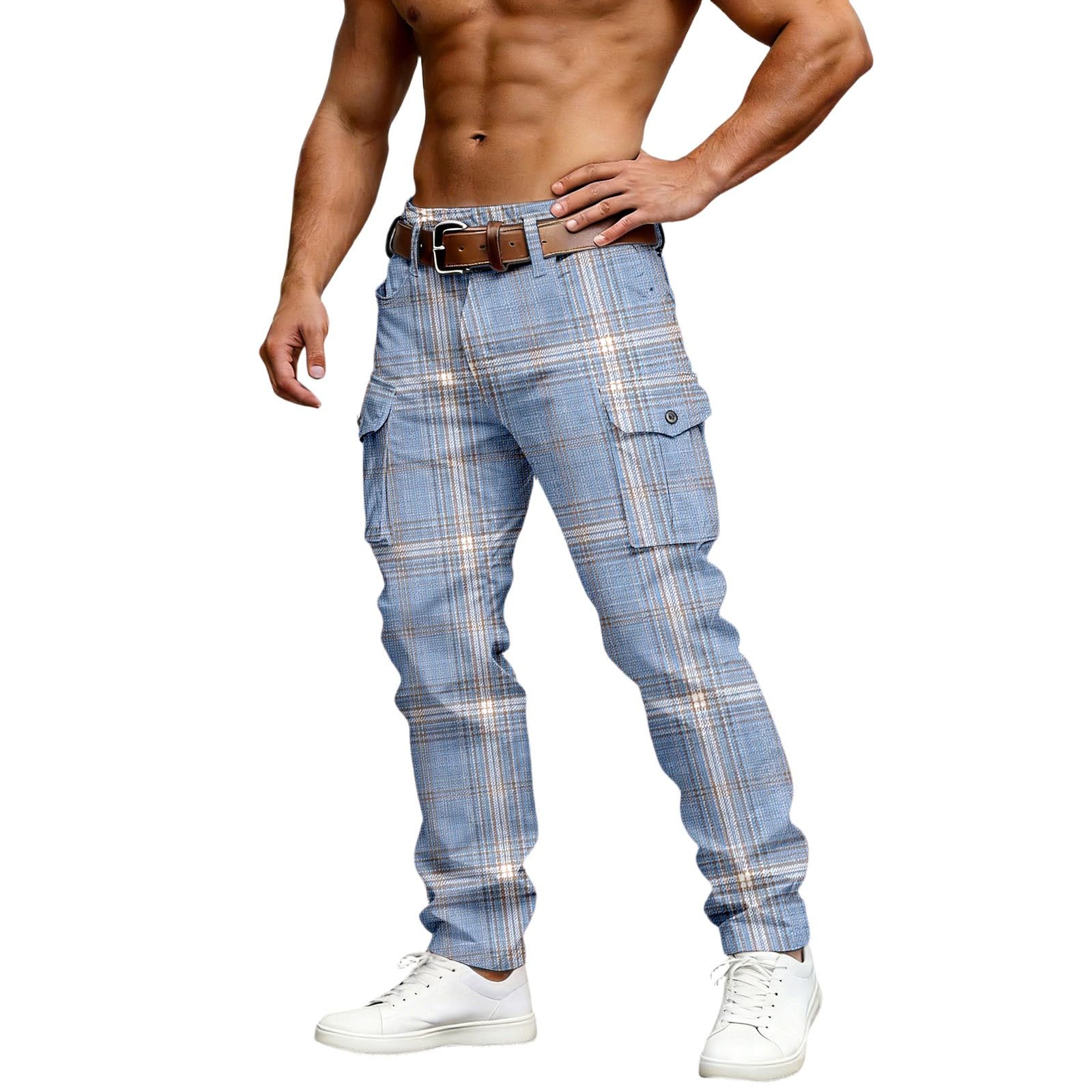 Herren Cargohose mit Print Zwei Taschen Rambler Lightweight Pants Herren Sporthose mit Seitlichem Reißverschluss für Gefütterte Jogginghose Thermo-Arbeitshose Business Hose