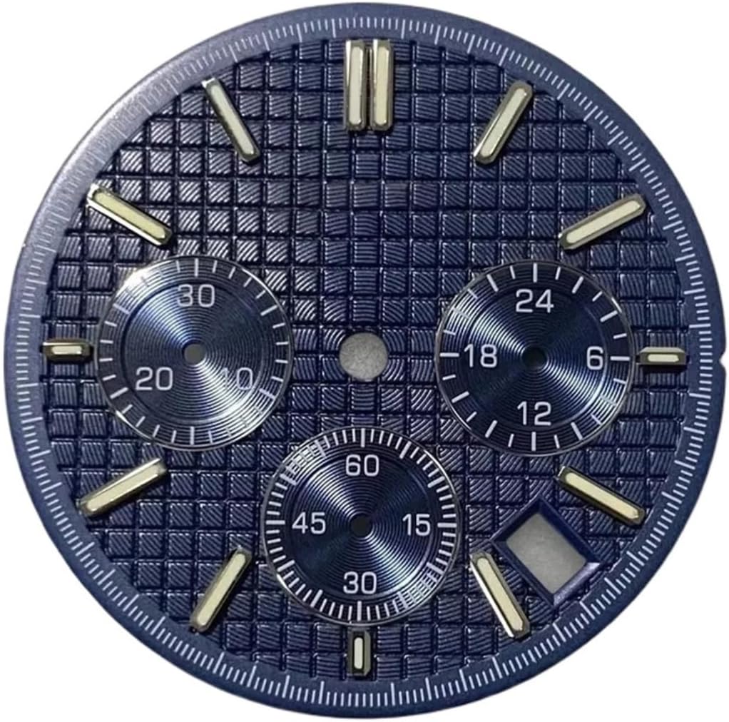 31.8mm S Logo Dial Suitable for VK63 Quartz Movement Green Luminous Oak Watch Accessories