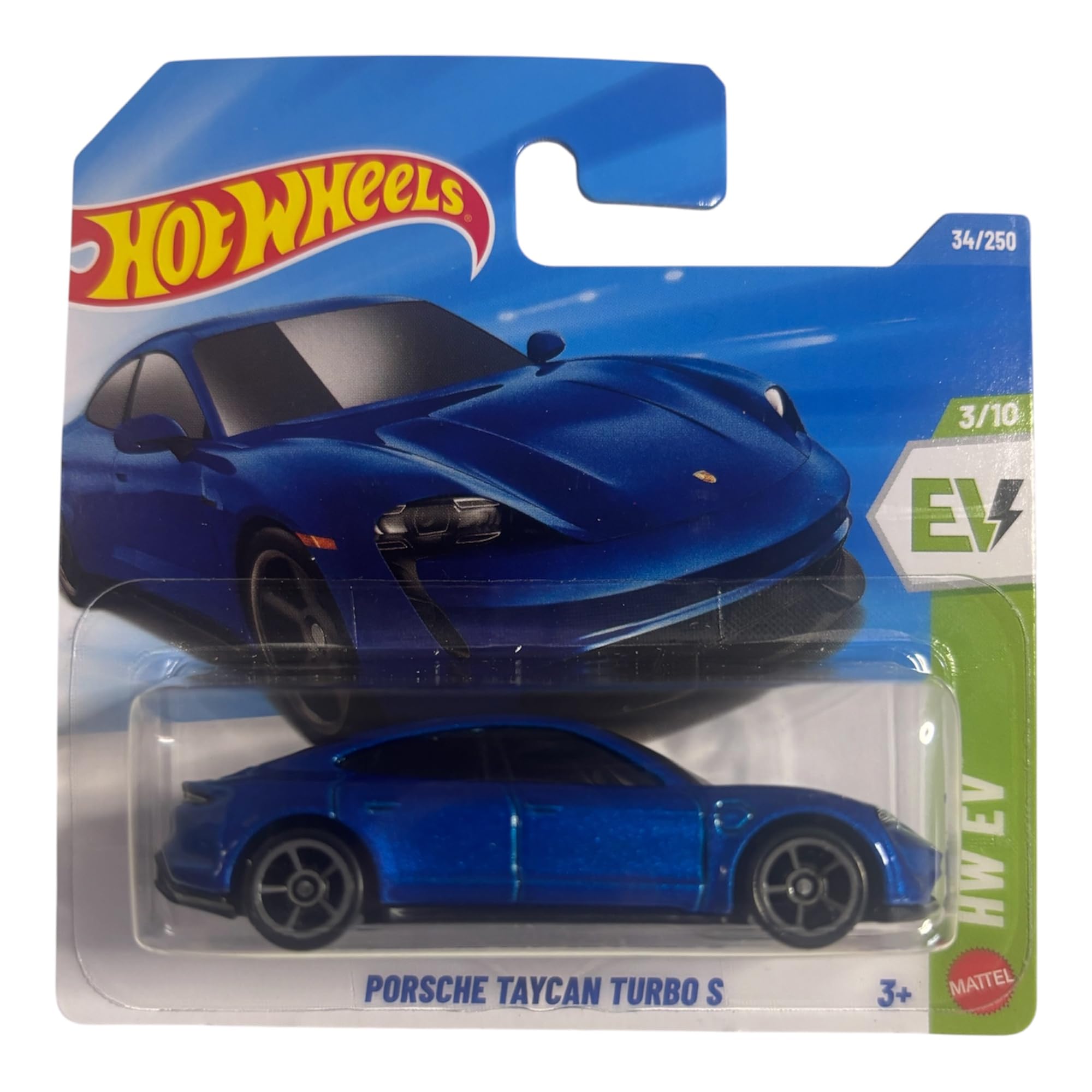 Porsche Taycan Turbo S Die Cast Car, Blue, 1:64 Scale, #34/250