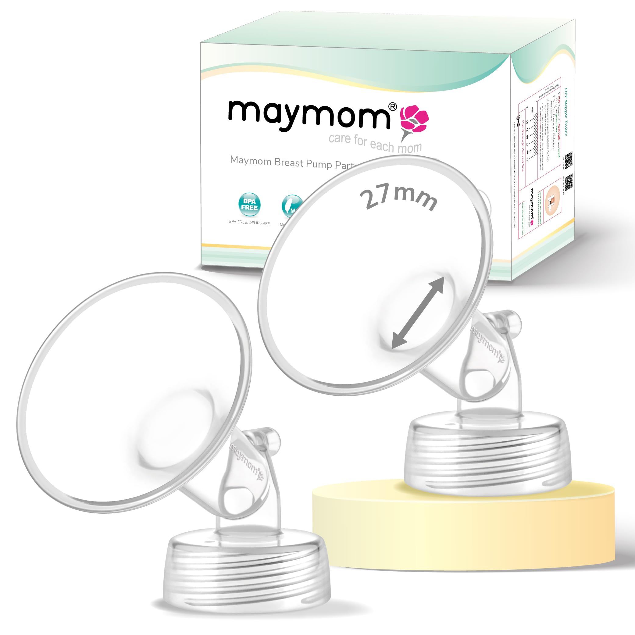 Maymom Wide Neck Pump Parts for spectra S1/S2 Pumps; Incl Wide Mouth Flanges; Not Original Spectra Flange; Replaces Spectra Shield (Flange 27 mm)-image-41