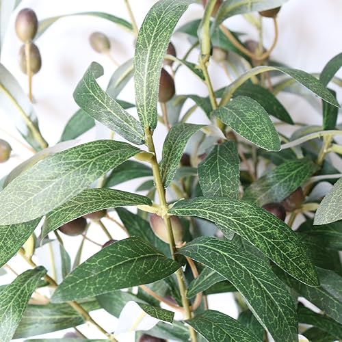 Miniatura 3 de Jasming Elyjhyy - Ramas de olivo artificiales de 28 pulgadas, hojas de frutas falsas, plantas verdes para decoración de oficina, manualidades,