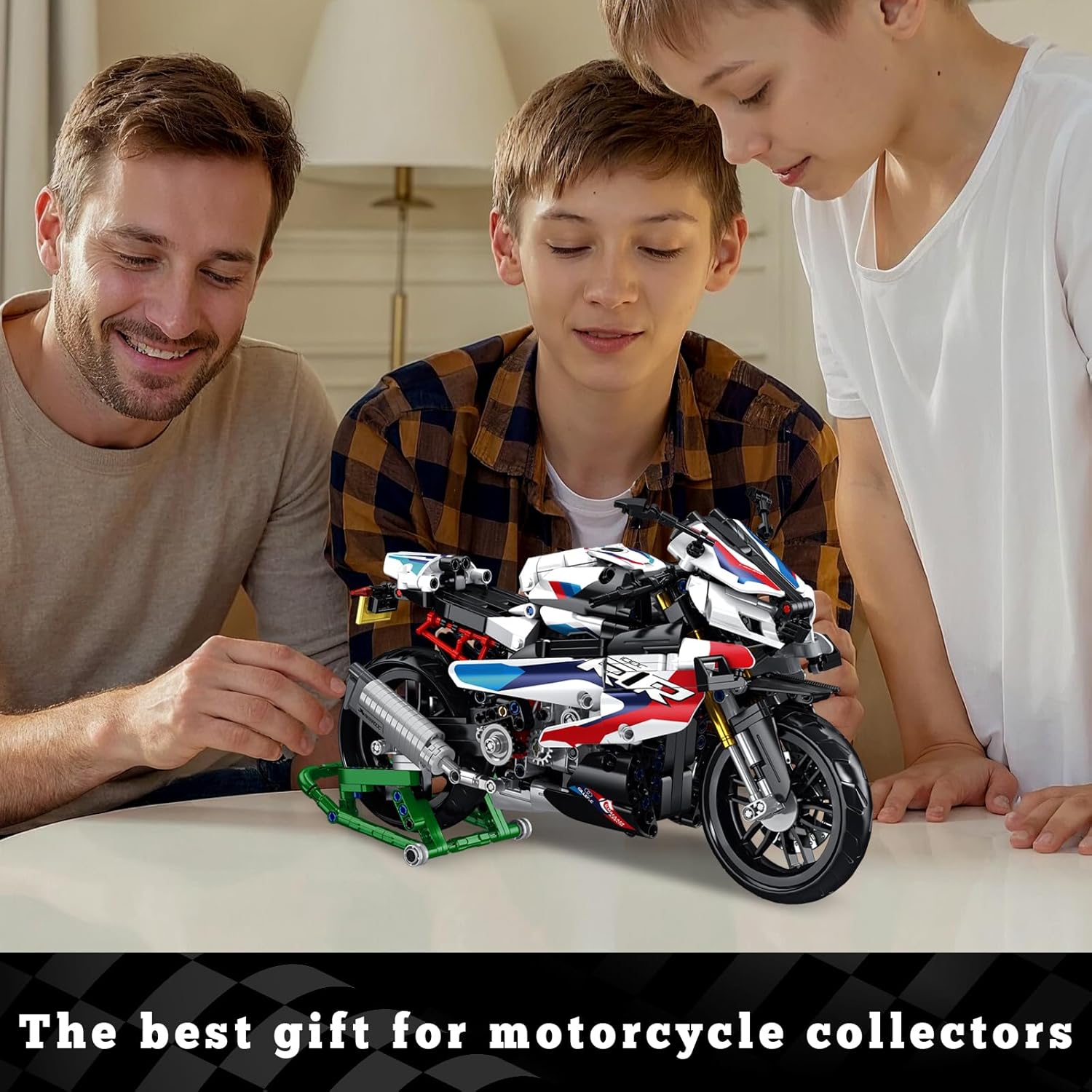 912PCS Motorcycle Building Block Set for Adults, Compatible with Lego, 1000 RR MOC Model Collectible Toys Gifts for Teens Boys Kids