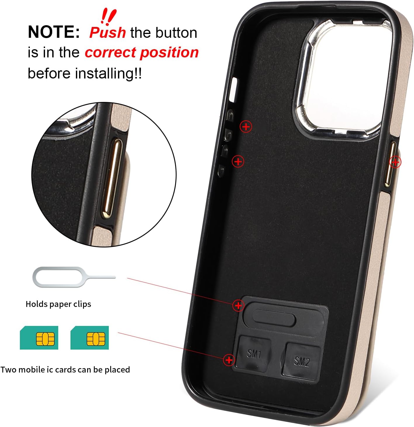 for iPhone 15 Pro Wallet Case with Credit Card Holder and 360° Rotation Ring Stand, RFID Block Flip Leather Shockproof Cover for iPhone 15 Pro-Beige - Image 3