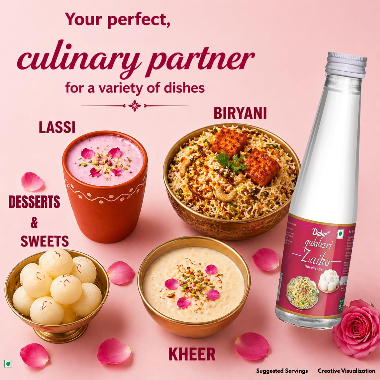 Dabur Gulabari Zaika 250ml, Rose water flavouring agent 2
