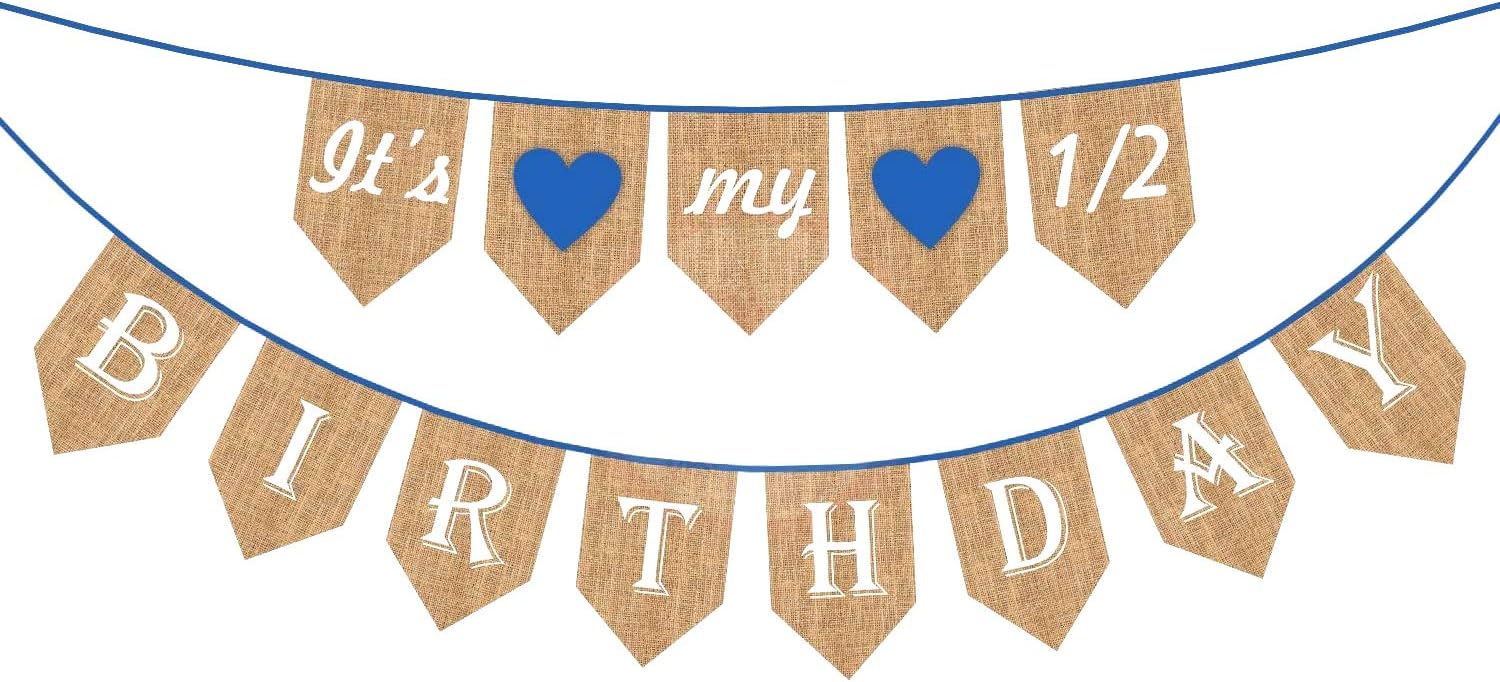 Party Propz Half Birthday Decoration It is My 1/2 Birthday Banner (Cardstock)