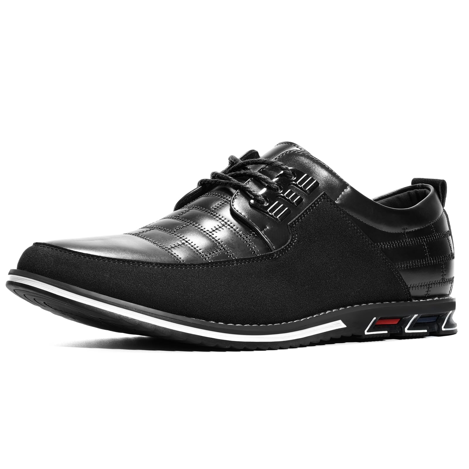 Mens Dress Shoes Casual Business Oxford Derby Orthopedic Leather Shoes Simple Lace-up Walk Loafers Flats Shoes for Men