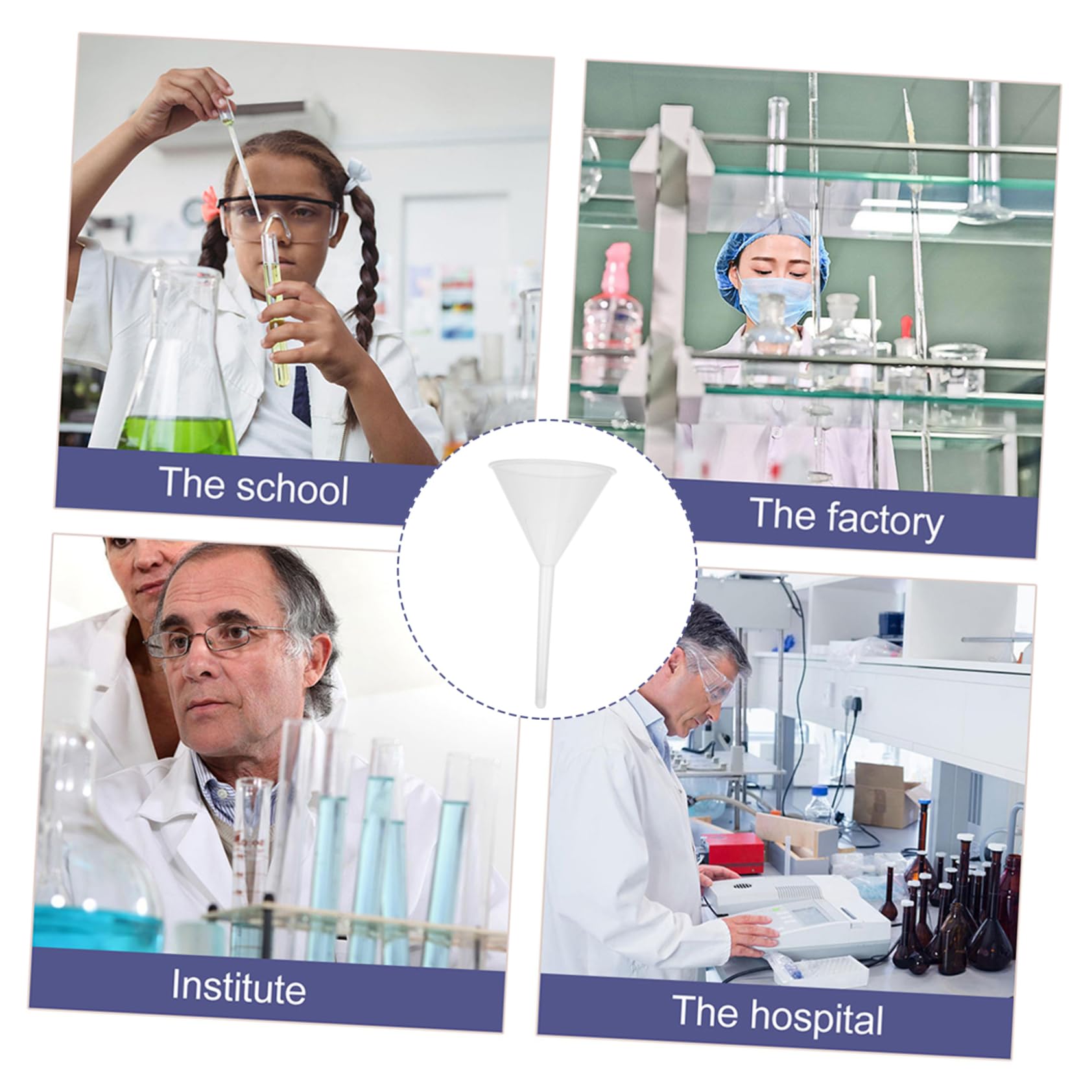 HOMOCONO 10pcs Laboratory Funnel Liquid Funnel Gas Tank Funnel Transparent Funnel Flasks Multifunctional Oil Funnel Tiny Funnel Universal Spout Funnel Clear Flask Scientific Funnel Plastic