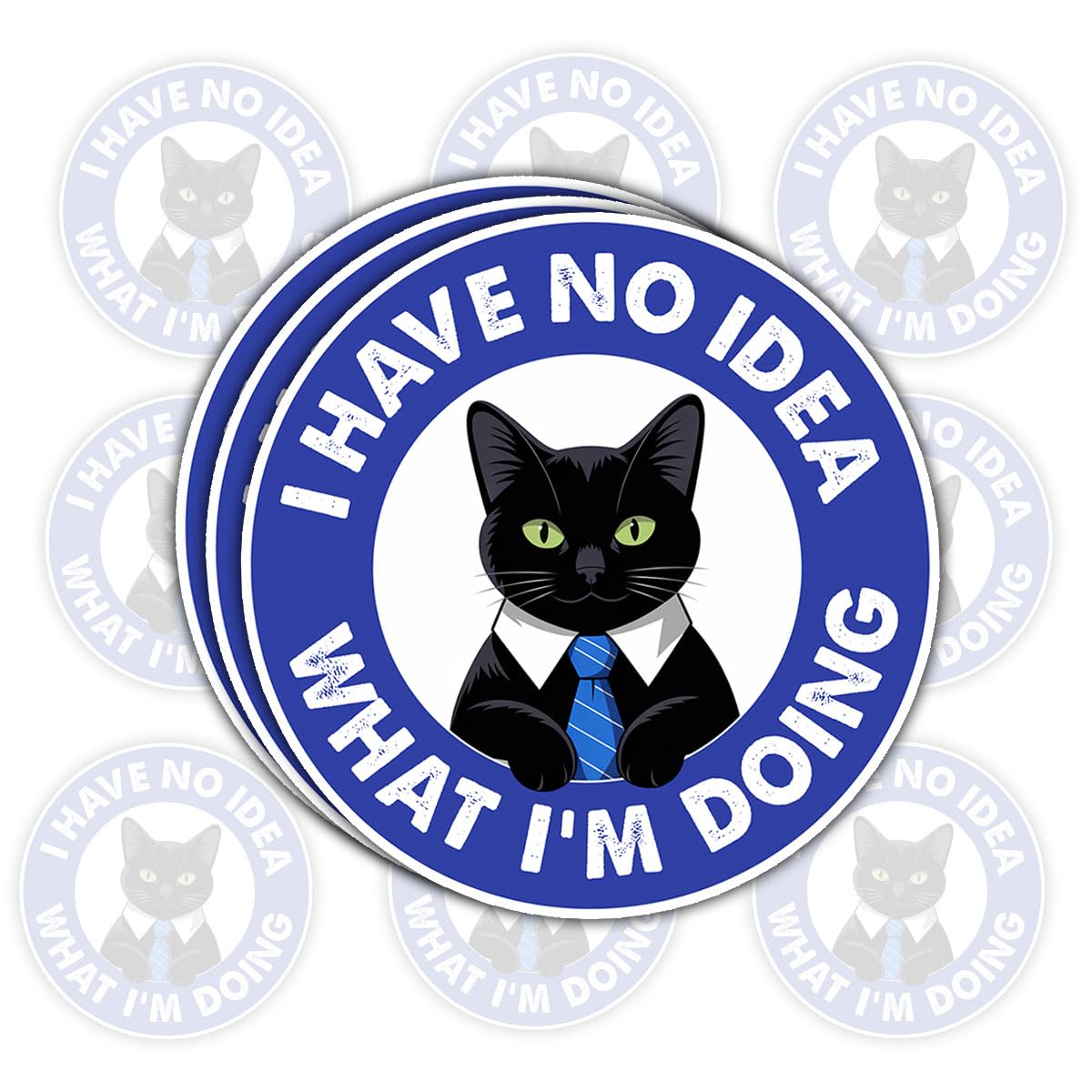3Pcs I Have No Idea What I'm Doing Office Cat Sticker Funny Cats Lover Gift for Animal Pet I Have No Idea What Im Doing Office Stickers Business
