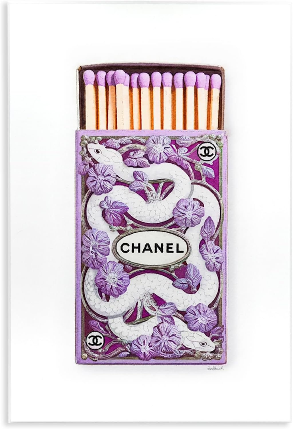 Stupell Industries Iconic Glam Snake Matchbox Wall Plaque Art Design by Amanda Greenwood, 13 x 19