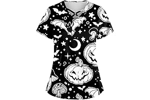 Versatile and Comfortable Halloween Cat Scrubs for Women