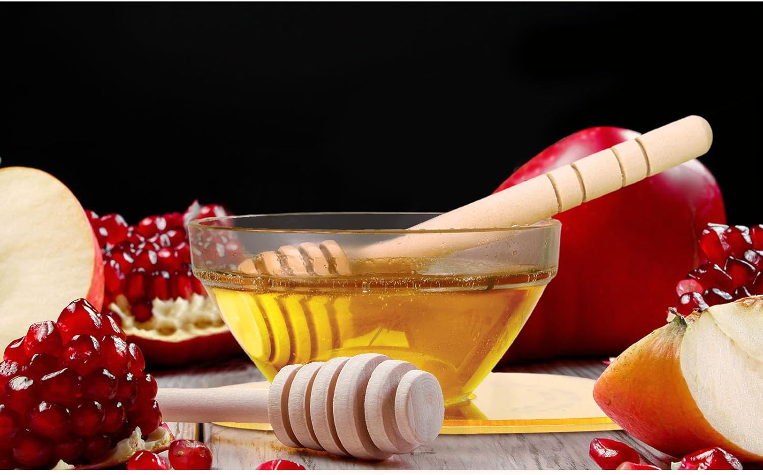 12 Sets Apple Shaped Honey Dish with Dipping Spoon Spring Decoration Acrylic Apple Honey Dish with Stick for Holiday Gift Table Decorations, Gold