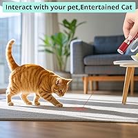 Vista 2 de TBTeek Juguetes para gatos de interior, 2 piezas, recargable, 7 patrones ajustables, juguete interactivo para gatos y mascotas, juguete de Rojo