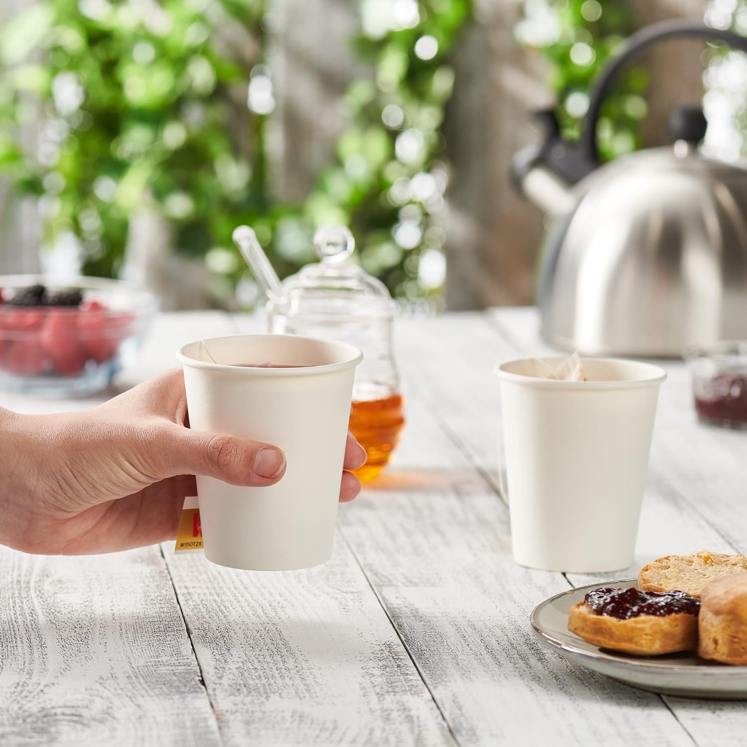 1000 Gobelets 20cl Avec Couvercles - Tasses Jetables Carton Blanc Hermétiques Pour Boissons Chaudes Et Froides