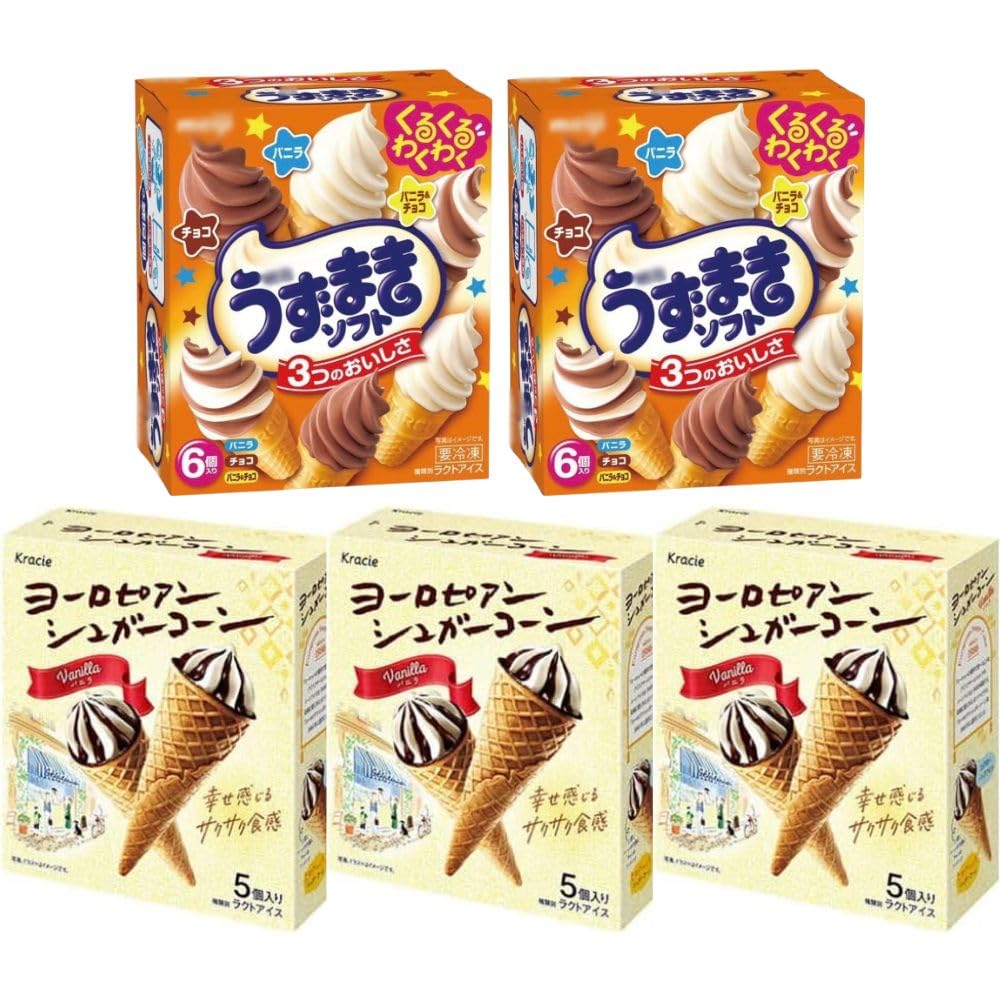 Amazon.co.jp: コーンアイス 2種セット【 うずまきソフト×2箱
