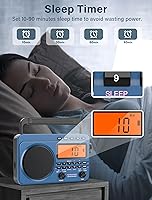 Vista 8 de Radio digital AM FM de onda corta con la mejor recepción, radio portátil recargable de 4000 mAh con alerta meteorológica NOAA, altavoz grande