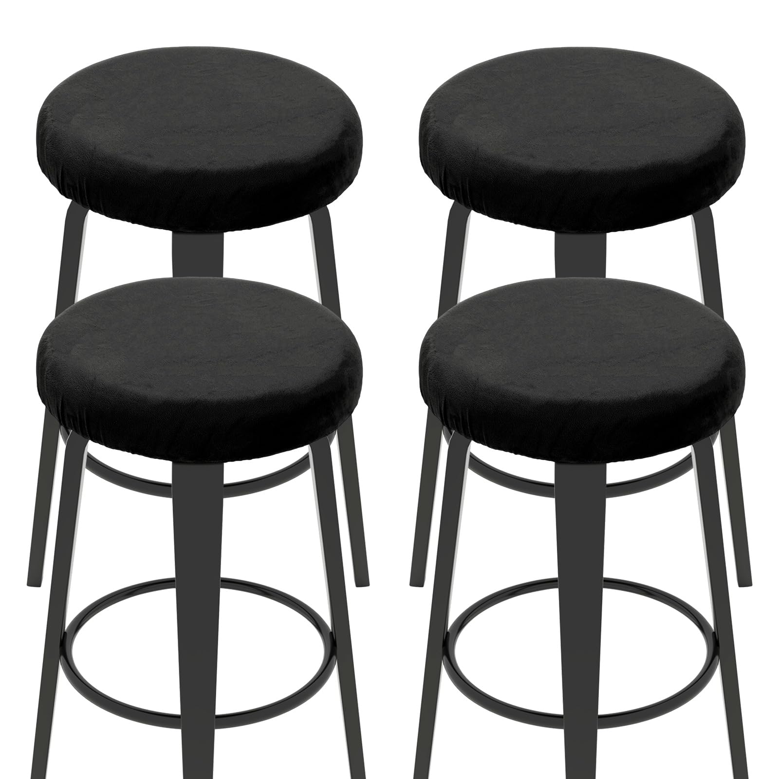Housse de tabouret de bar en velours noir pour sublimer votre cuisine