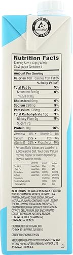 Vista 8 de ORGAIN Leche orgánica de almendras de vainilla ligeramente endulzada, 32 FZ