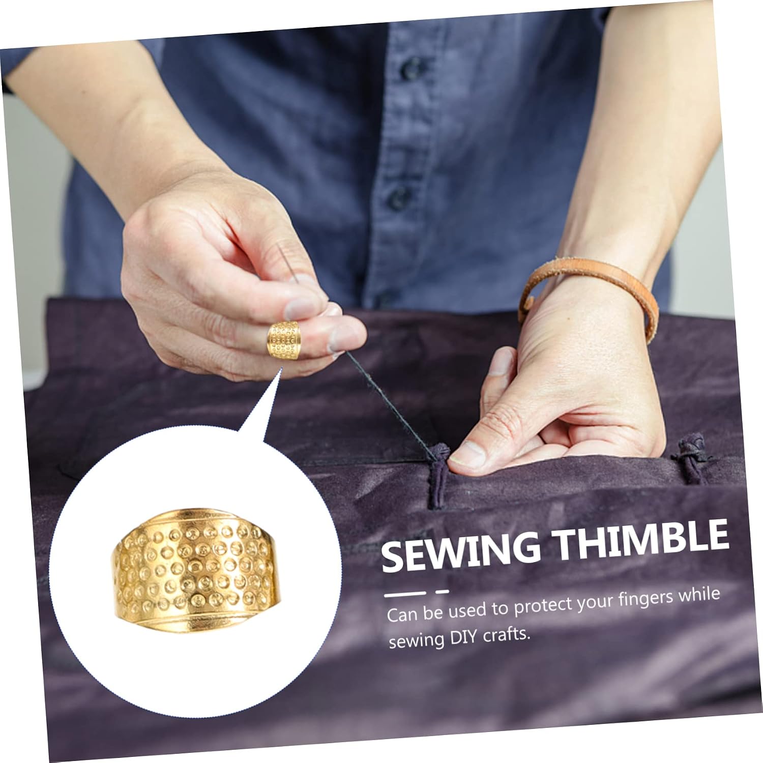 Hohopeti 12pcs Thimble for Sewing Finger Protectors for Crafts Lightweight Portable for Hand Sewing and Craft Projects