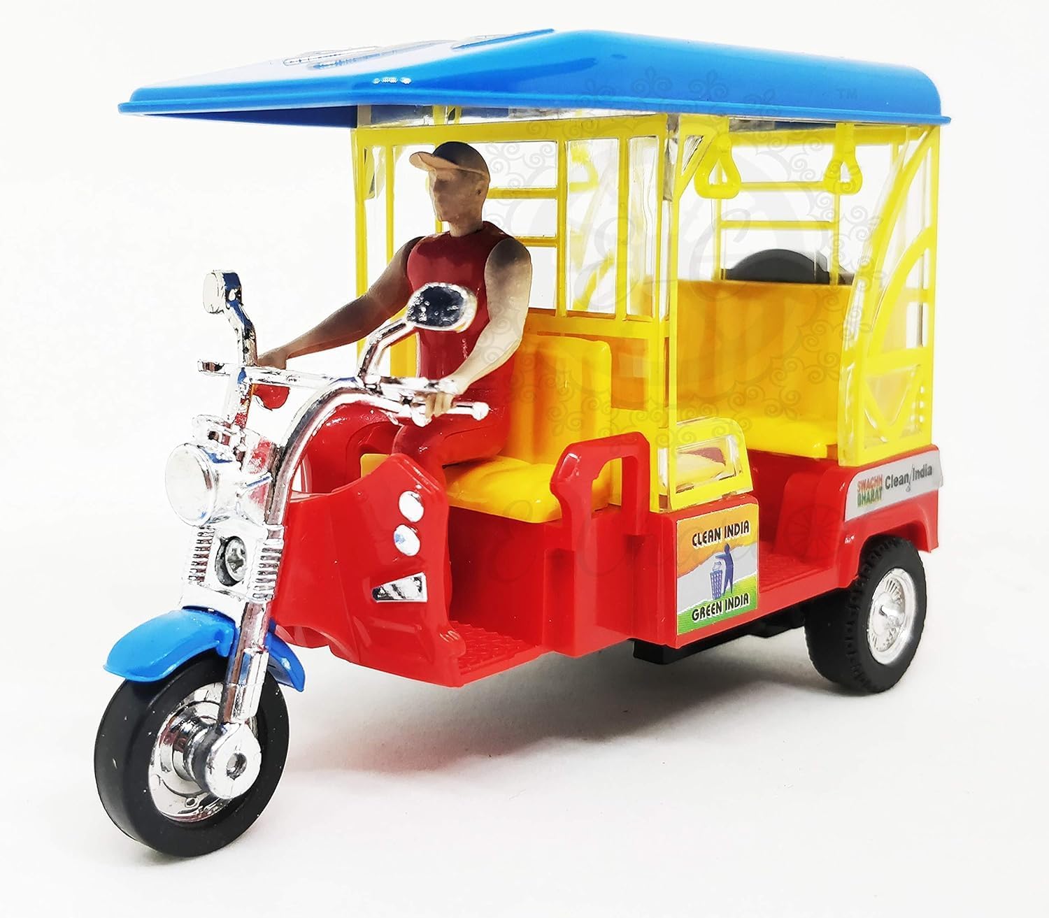NPRC E-Auto Rickshaw Miniature Automobile Toy (Red)