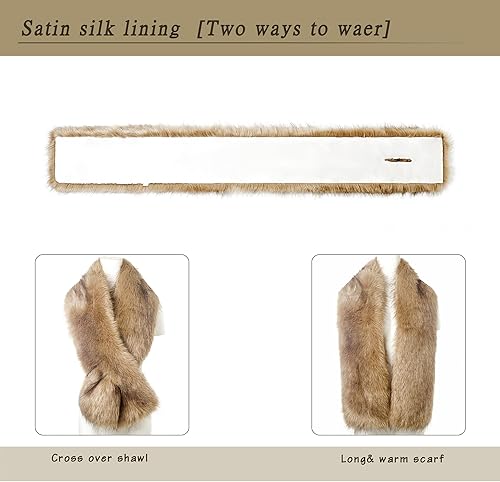 Miniatura 70 de Dikoaina Bufanda de piel sintética de invierno para mujer Blanco