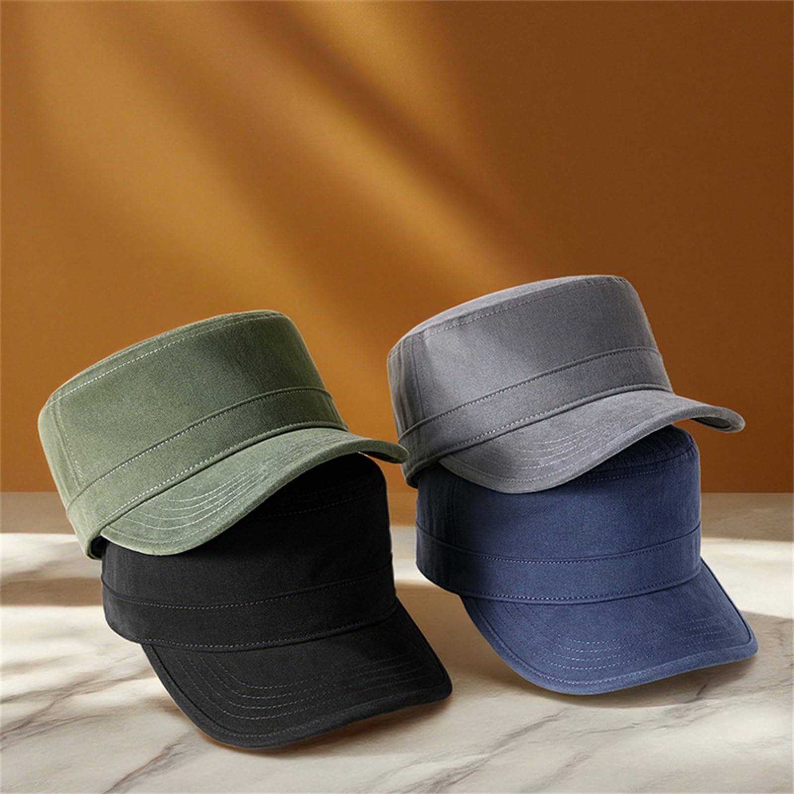 Berretto Militare da Cadetto Cappello a Cima Piatta Regolabile Berretto da Baseball Caldo con Lingua D'Anatra per Abbigliamento da Esterno