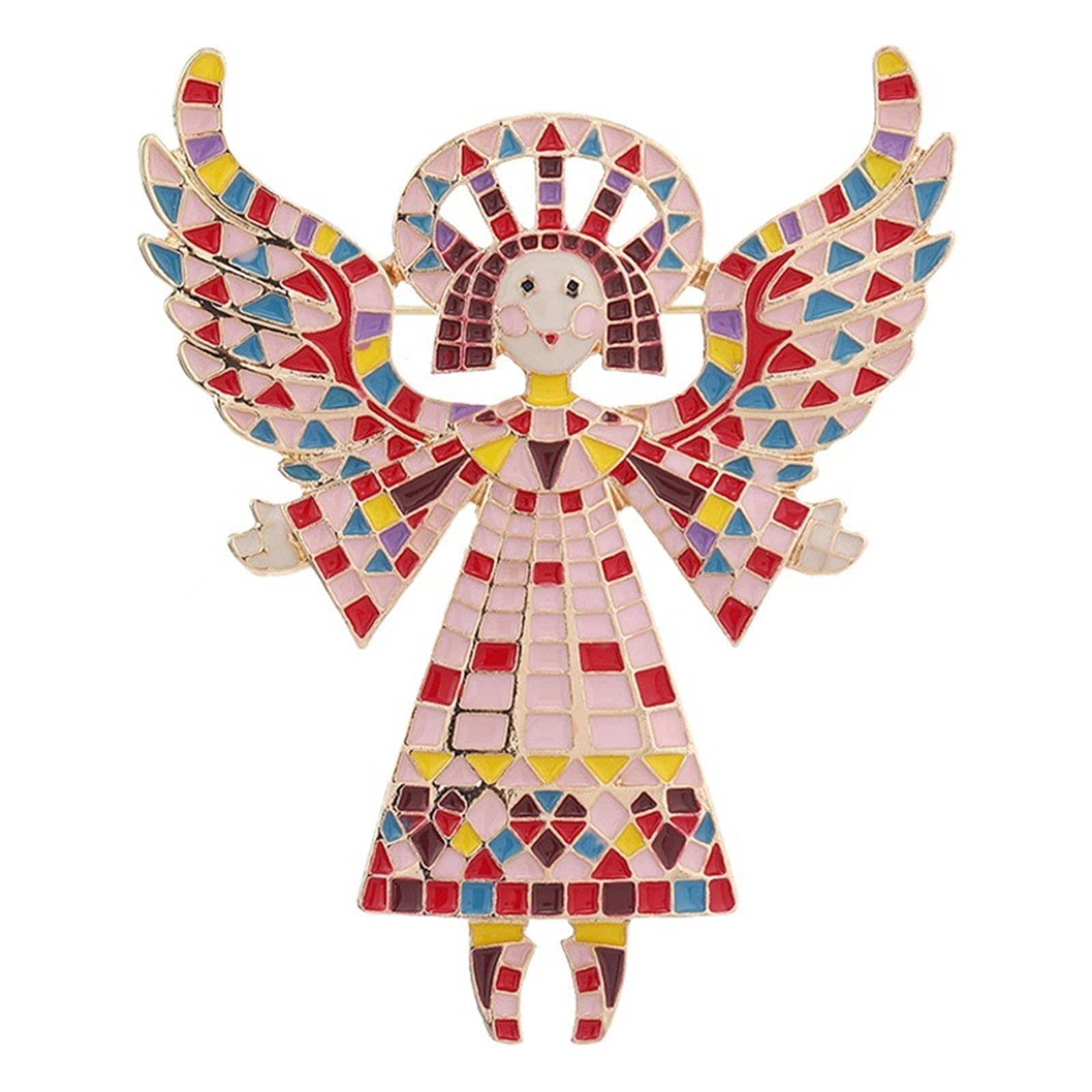 Broche creativo retro con alas de ángel – Insignia de aleación unisex para los amantes de la literatura y el arte