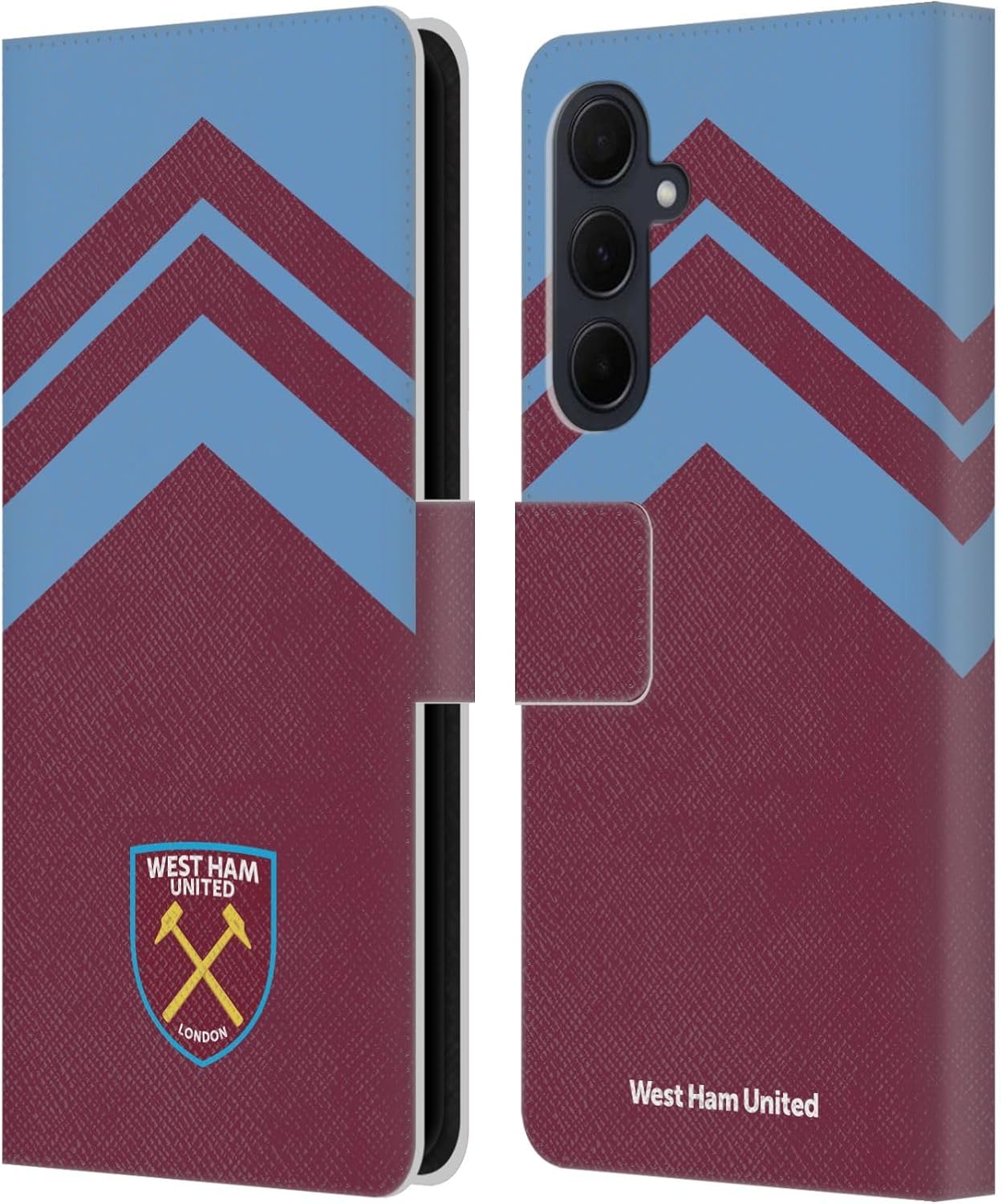 Head Case Designs Officially Licensed West Ham United FC Arrowhead Lines Crest Graphics Leather Wallet Case Compatible with Samsung Galaxy A35 5G