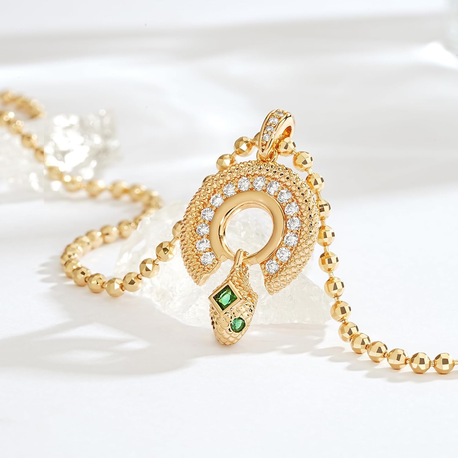 Fettero Dainty Gold Necklace for Women, 14K Gold Plated Pendant Necklace Cubic Zirconia Charm Necklaces for Women Jewelry Gift - Image 4