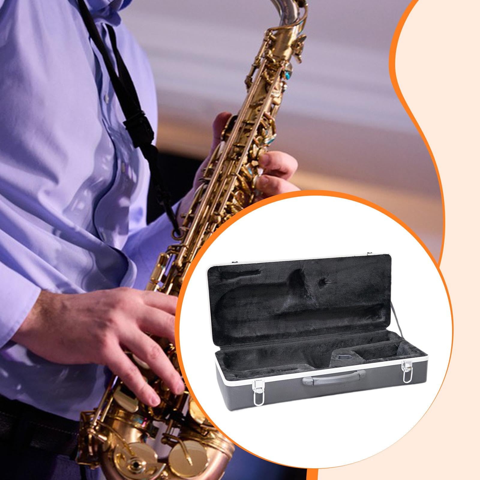 Baoblaze Estuche para Saxofón Alto, Estuche de Transporte Portátil Acolchado Y Ligero, a Prueba de Golpes.